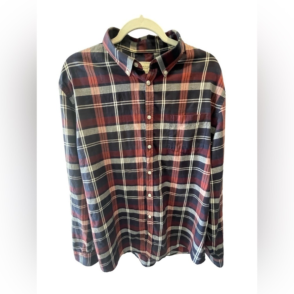 FRANK & OAK Men's Plaid Button Down Shirt
Size XXL